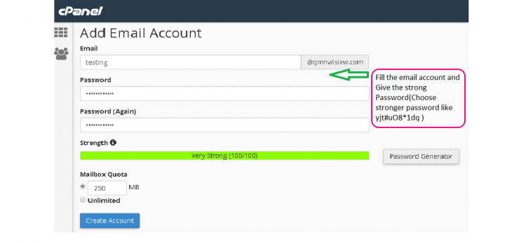 Fill and Click on create account