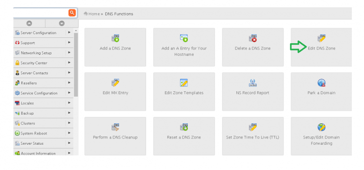 Click on Edit DNS zone