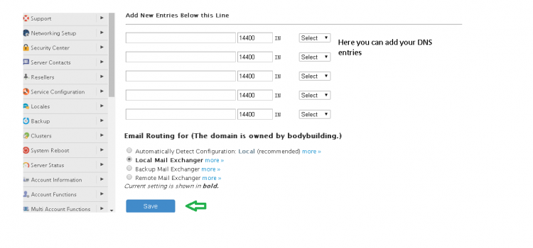 Add your DNS entries