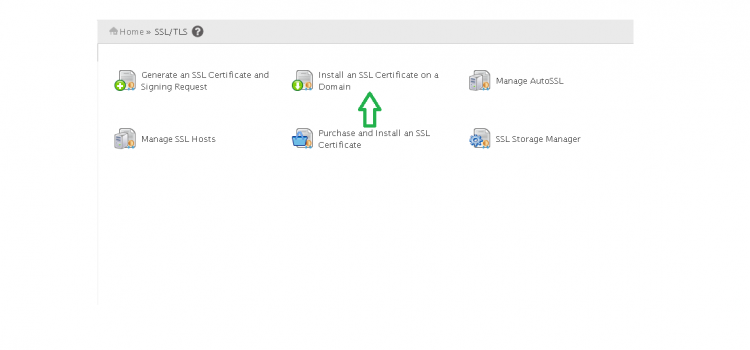 Click on Install an SSL Certificate