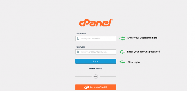 Cpanel login page