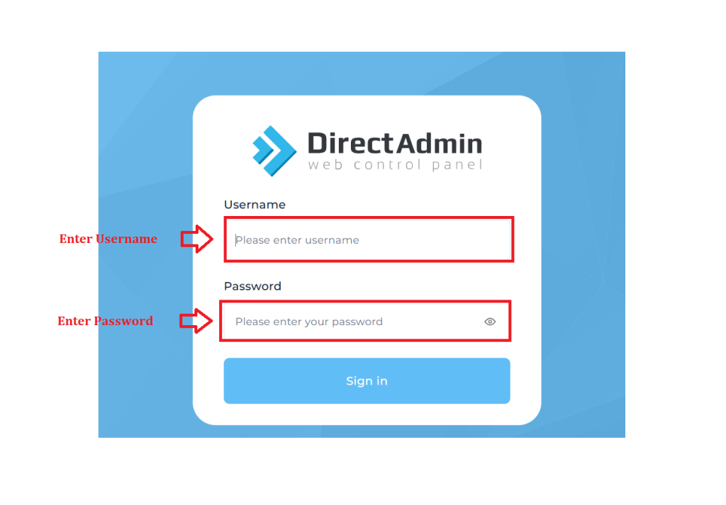 1. Enter Username and Password