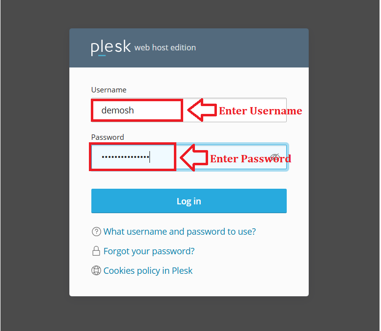1. Enter Username & Password